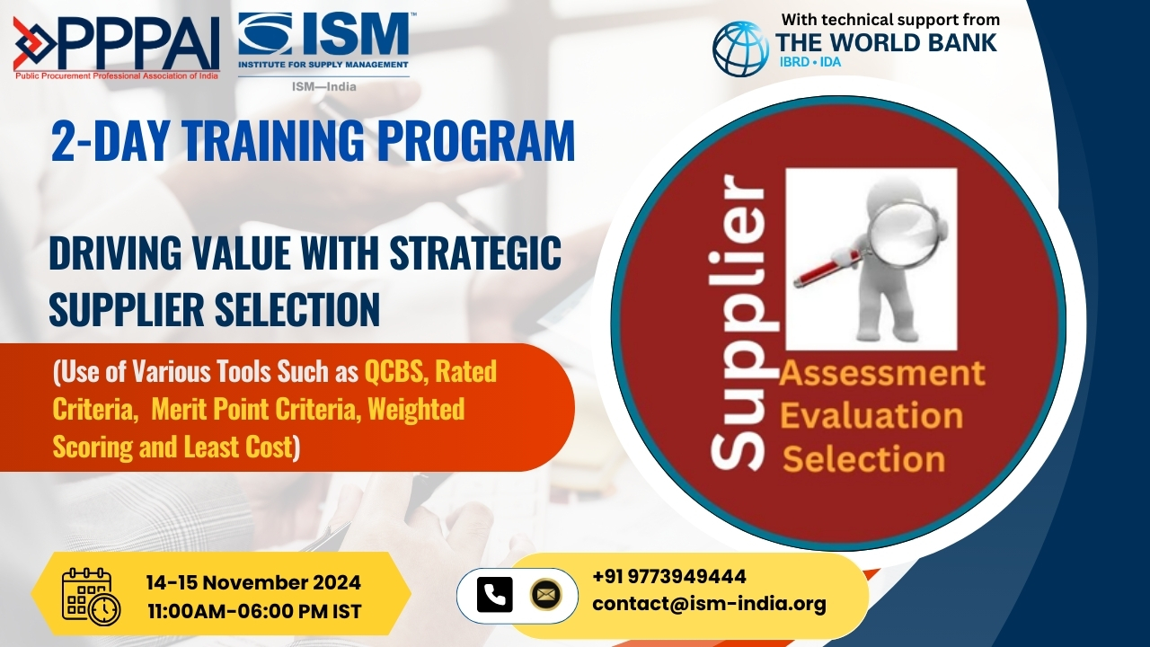 Training Program on QCBS (Quality & Cost Based Selection) Methods